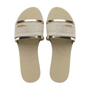 Havaianas Women's Sandals in Beige and Gold